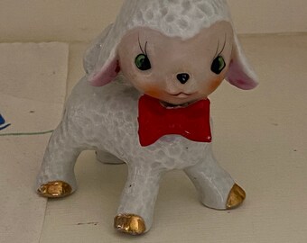 * antique sheep ✵ * クリーム色リボンの キュートな羊さん antique sheep ✵ * クリーム色リボンの キュートな羊さん