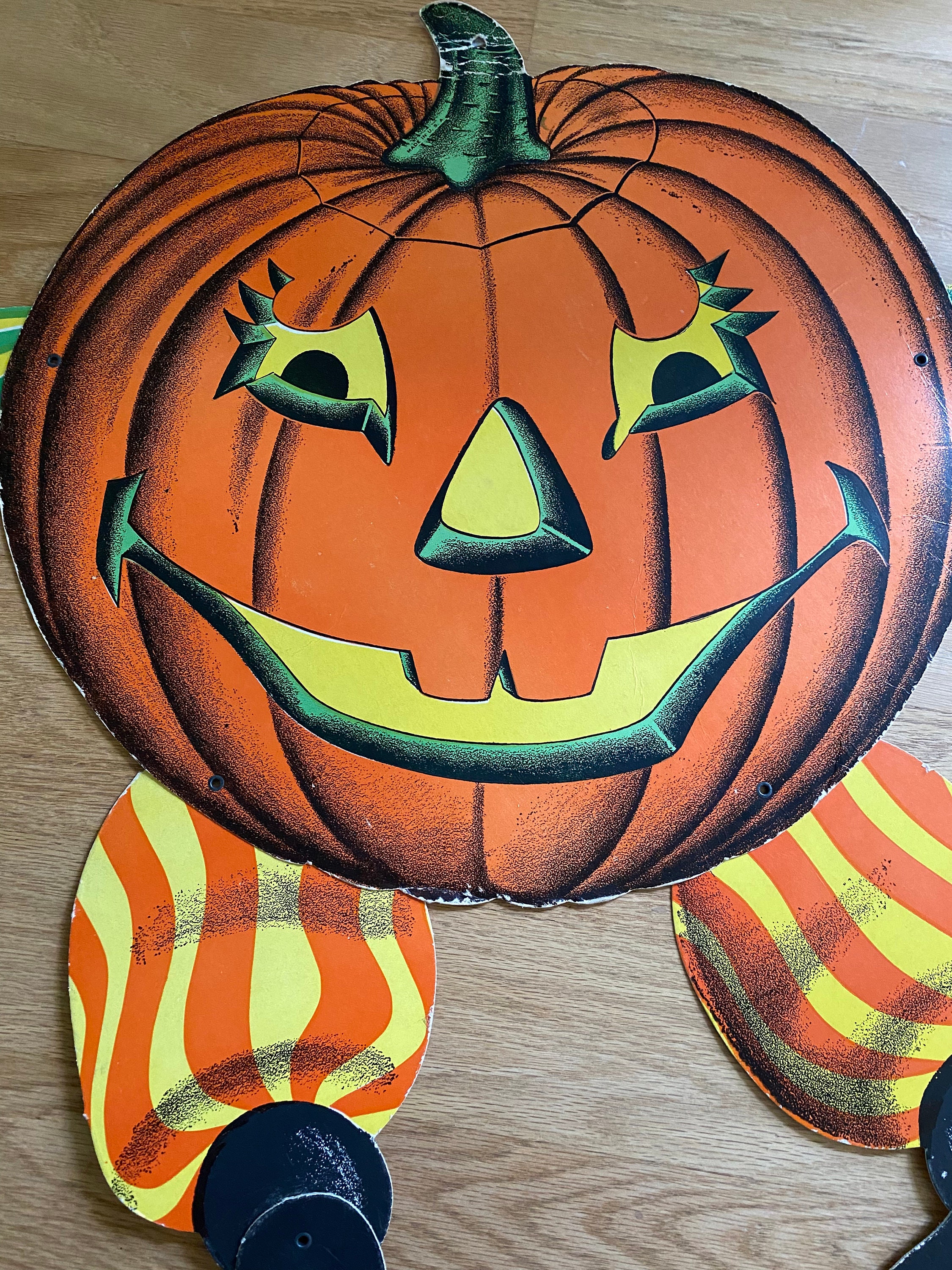 Vintage Die Cut Beistle Halloween Jointed Goblin Jack O Lantern Pumpkin ...