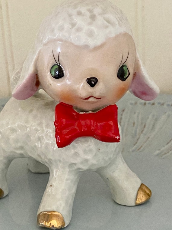 Vintage Anthropomorphic Lamb Sheep Figurine, Made in Japan