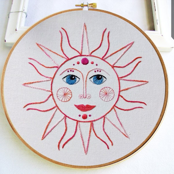 RETRO SUN | PDF Hand Embroidery Pattern