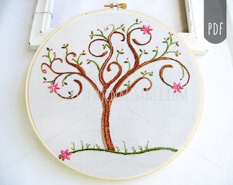 TREE Spring Spiral | PDF Hand Embroidery Pattern