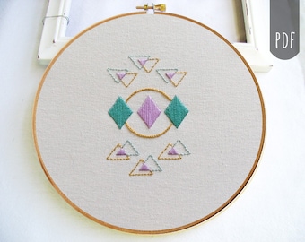 GEOMETRIC DIAMONDS | PDF Hand Embroidery Pattern