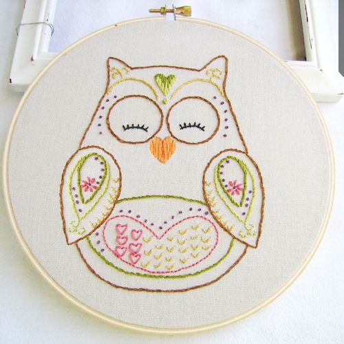 Owl Embroidery Pattern Hand Embroidery Pattern Owls Owl Design - Etsy