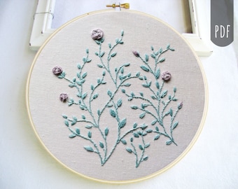 ROSE BUSH Botanical | PDF Hand Embroidery Pattern