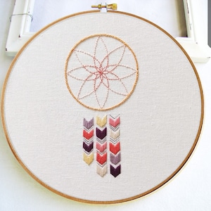 GEOMETRIC DREAM CATCHER Pdf Hand Embroidery Pattern image 1