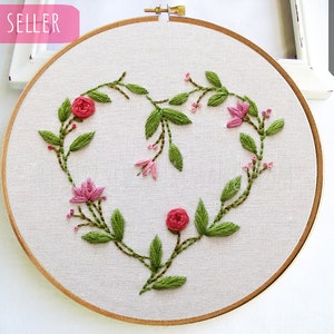 VALENTINE HEART Botanical | PDF Hand Embroidery Pattern