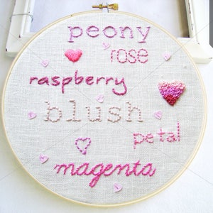 PINK COLOR NAMES | Pdf Hand Embroidery Pattern
