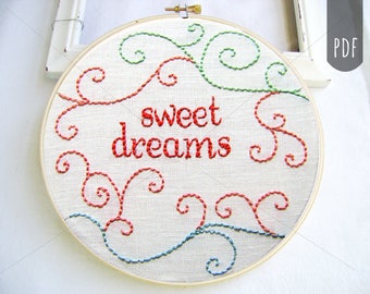 SWEET DREAMS  Nursery  | Pdf Hand Embroidery Pattern