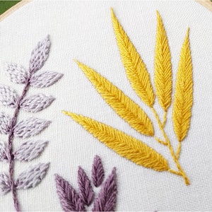 FALL LEAVES PDF Hand Embroidery Pattern Botanical image 2