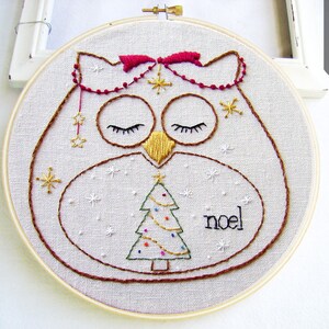 CHRISTMAS OWL | PDF Hand Embroidery Pattern