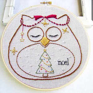 CHRISTMAS OWL | PDF Hand Embroidery Pattern