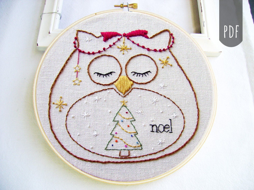 CHRISTMAS OWL | PDF Hand Embroidery Pattern