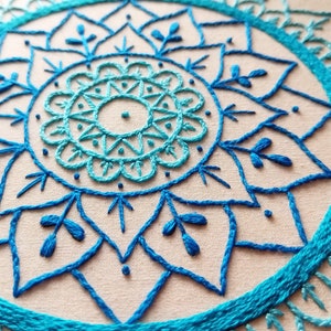 MANDALA In Blue PDF Hand Embroidery Pattern image 2