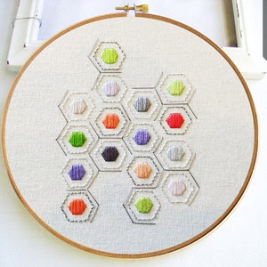 GEOMETRIC HEXAGONS | PDF Hand Embroidery Pattern