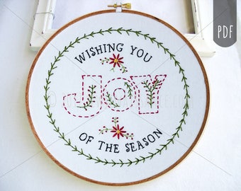 JOY CHRISTMAS  | PDF Hand Embroidery Pattern