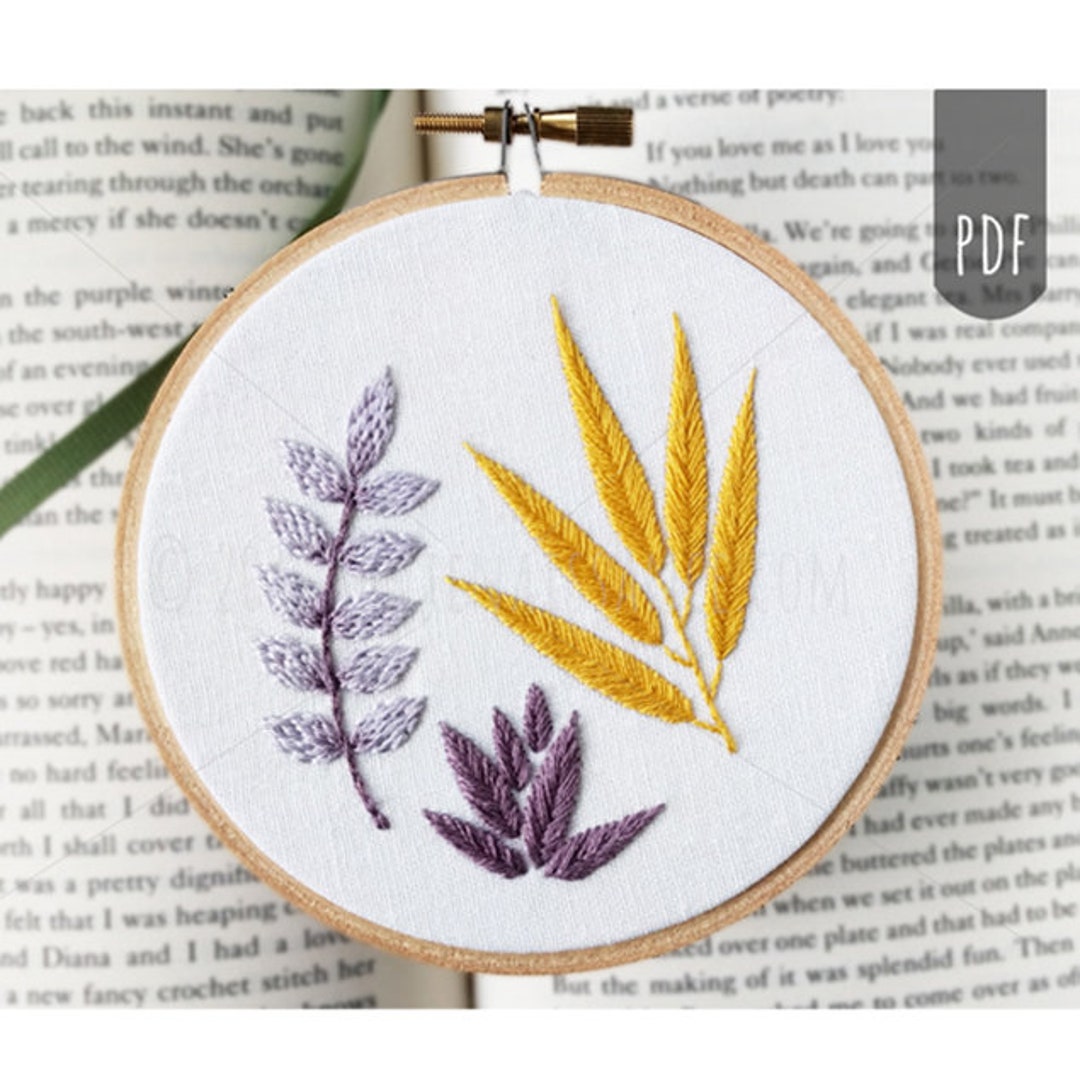 FALL LEAVES | PDF Hand Embroidery Pattern Botanical - Etsy
