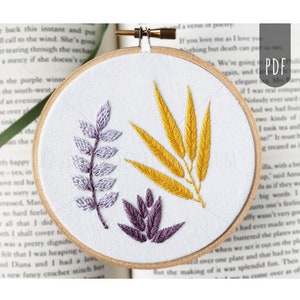 FALL LEAVES  | PDF Hand Embroidery Pattern Botanical