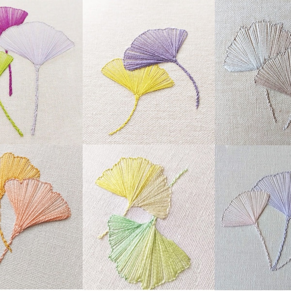 GINGKO LEAVES COLLECTION | Pdf Hand Embroidery Pattern