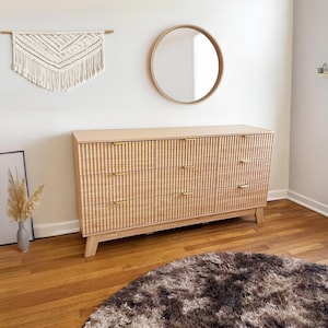 beige fluted dresser Arden Oak Dresser