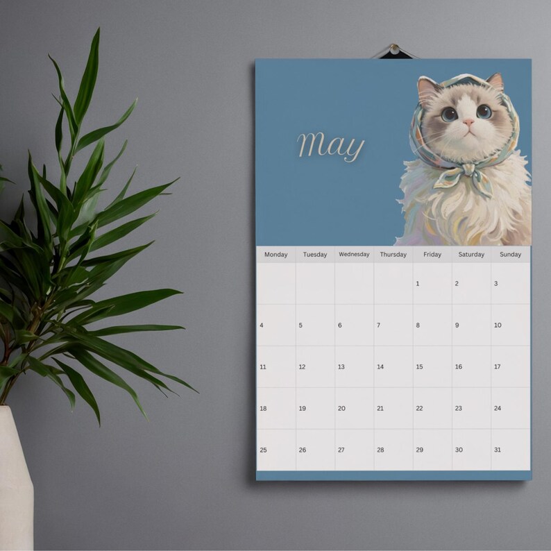 Wallart Poster Printable Cat Calender for 2026 - Etsy