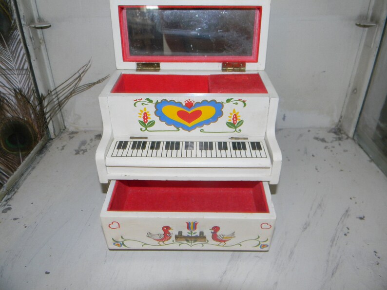 Vintage Hand Painted Piano Music Box Made in Japan Etsy