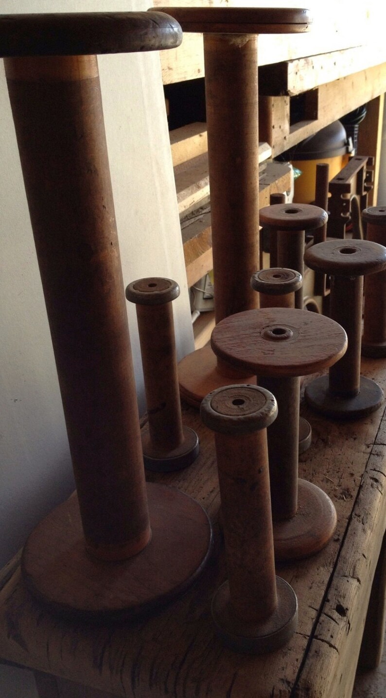 Antique Textile Mill Bobbins Etsy