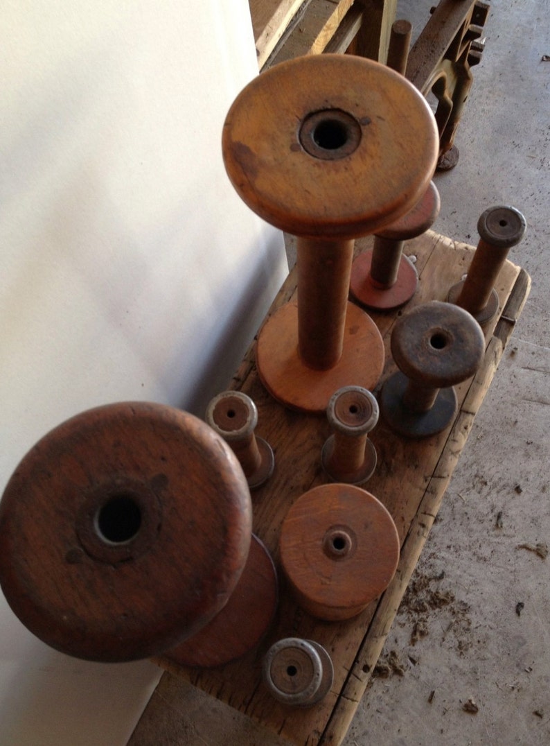 Antique Textile Mill Bobbins Etsy