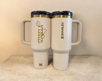 Vaso Stanley de 40 oz grabado a medida / Taza de viaje personalizada con láser / Nombre o logotipo