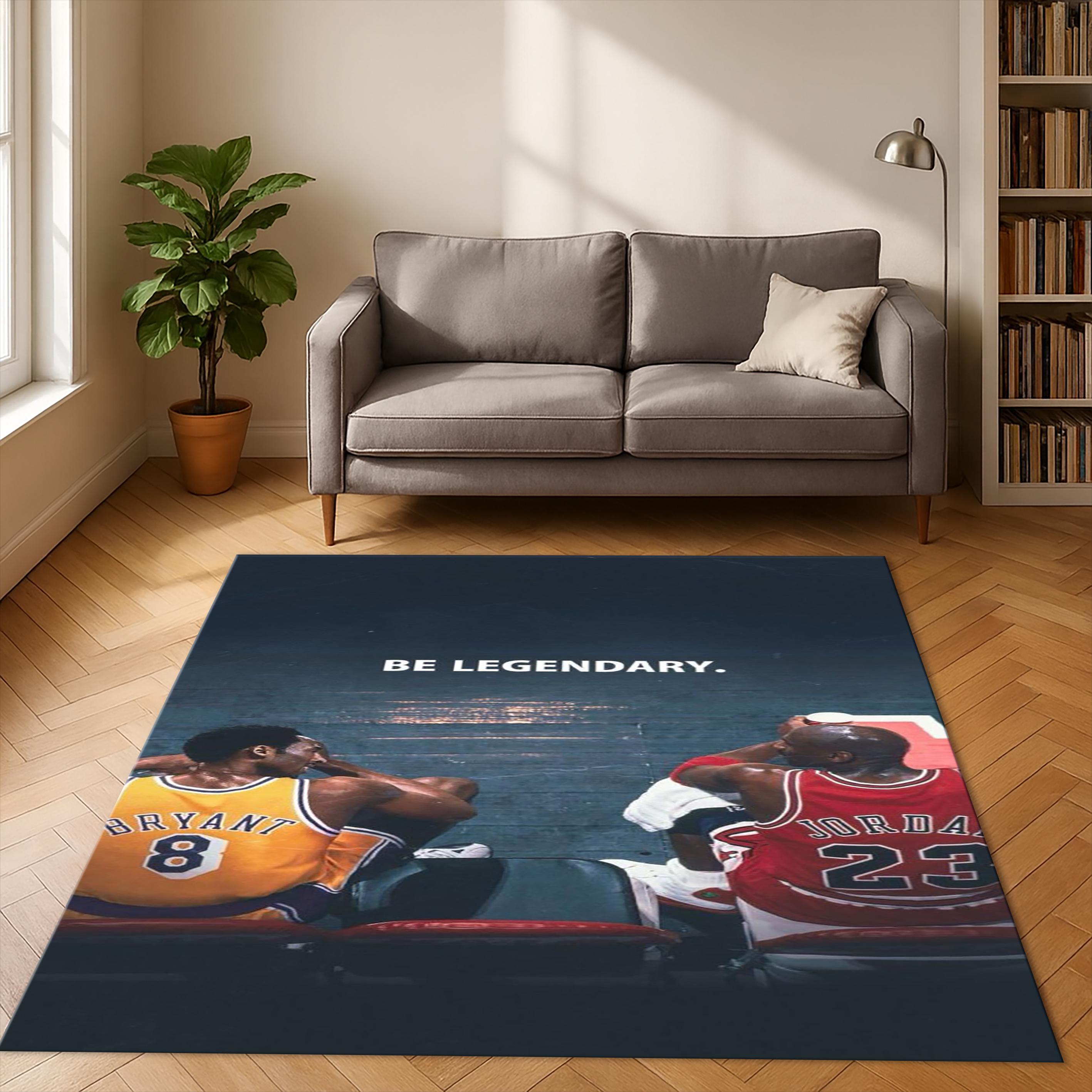 Kobe Rug Kobe Bryant & Michael Jordan Rug, Player Theme Rug, Game Room Rug ...
