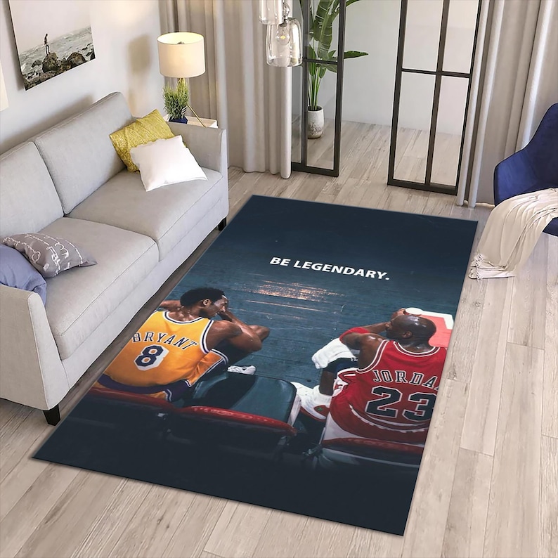 Kobe Rug Kobe Bryant & Michael Jordan Rug, Player Theme Rug, Game Room Rug ...