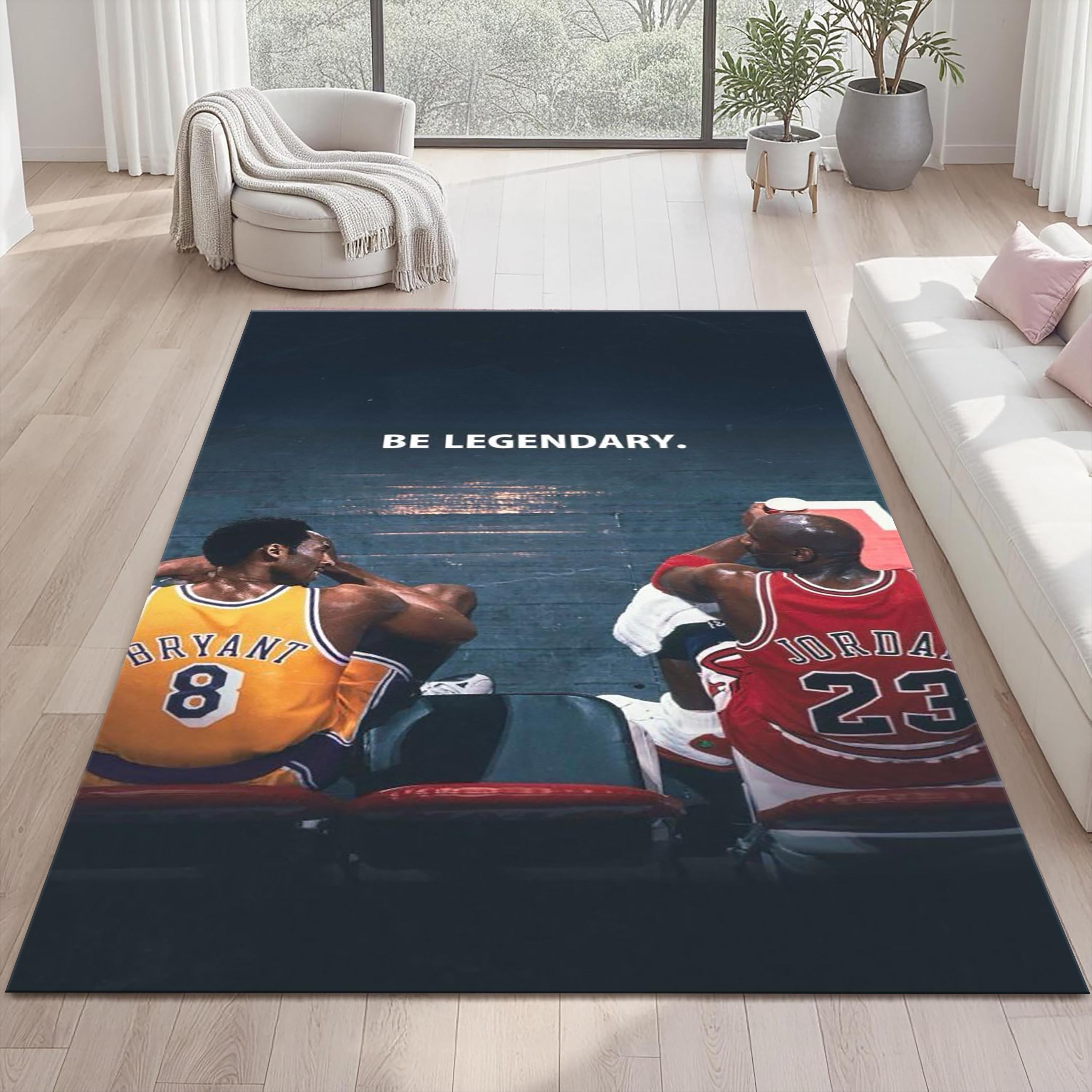 Kobe Rug Kobe Bryant & Michael Jordan Rug, Player Theme Rug, Game Room Rug ...