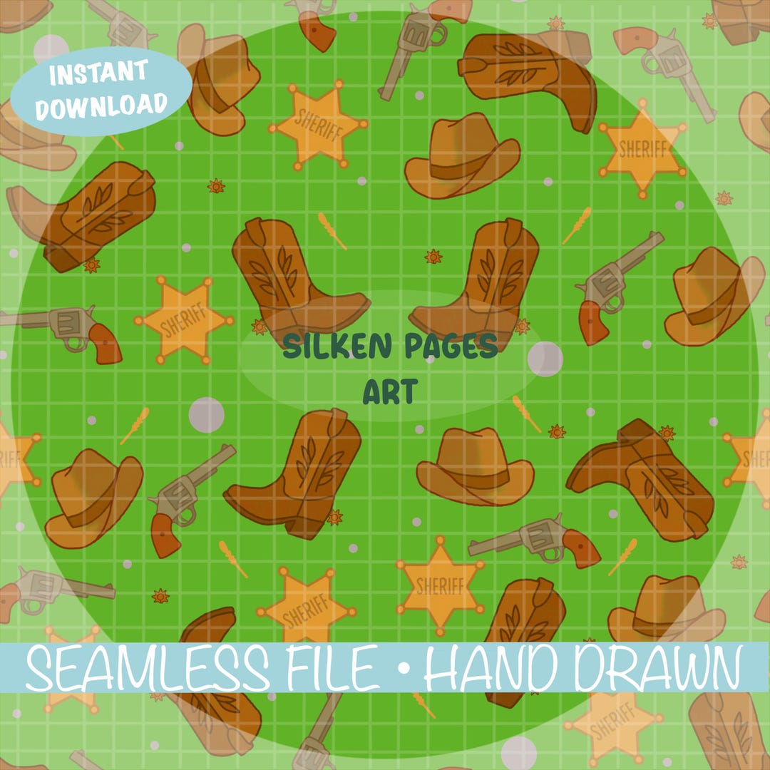 Wild West Seamless Pattern | Cowboy Boots Sheriff Star Digital Paper ...