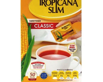 Edulcorante Tropicana Slim Classic – Sin azúcar, bajo en calorías (50 sobres)