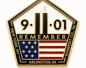 9/11 Memorial Commemorative Pin (size 1 inch) same day shipping