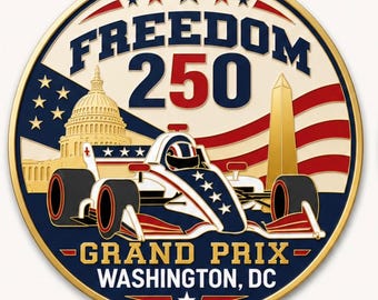 Pin de solapa coleccionable del Gran Premio Freedom 250 de Washington D.C.