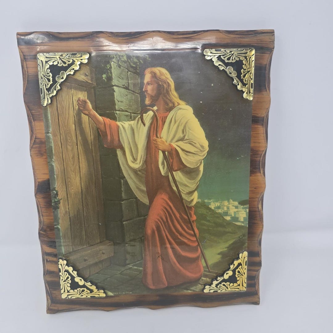Vtg Jesus Knocking at the Door on Wood - Etsy