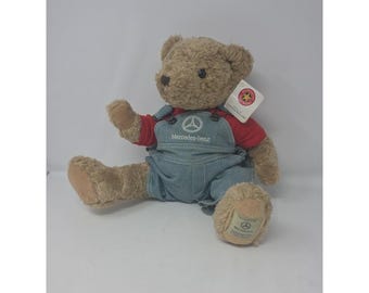 Mercedes benz Herrington Teddy Bear Denim Overalls Plush 2001 Dealer Exclusive