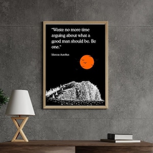 Stoicism Art Poster, Marcus Aurelius, Roman Philosophy Quote Print, (Digital Download)