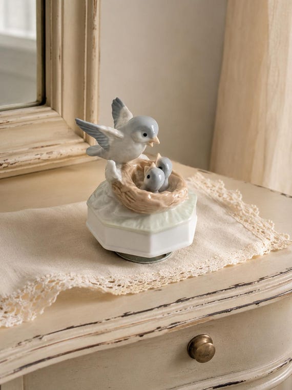 Sweet Vintage Otagiri Japan Bluebird Music Box Figurine – Mother