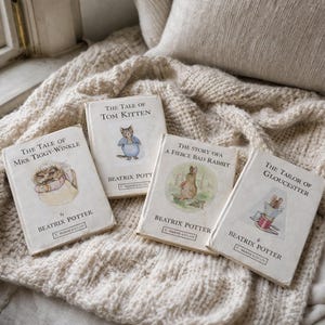 Vintage Beatrix Potter Book Set (4) | Original Editions with Dust Jackets | Peter Rabbit Collection | Cottagecore Nursery Books | F. Warne