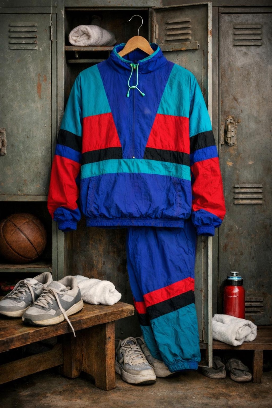 Vintage 80s Colorblock Nylon Warm-up Suit – Champion's Choice