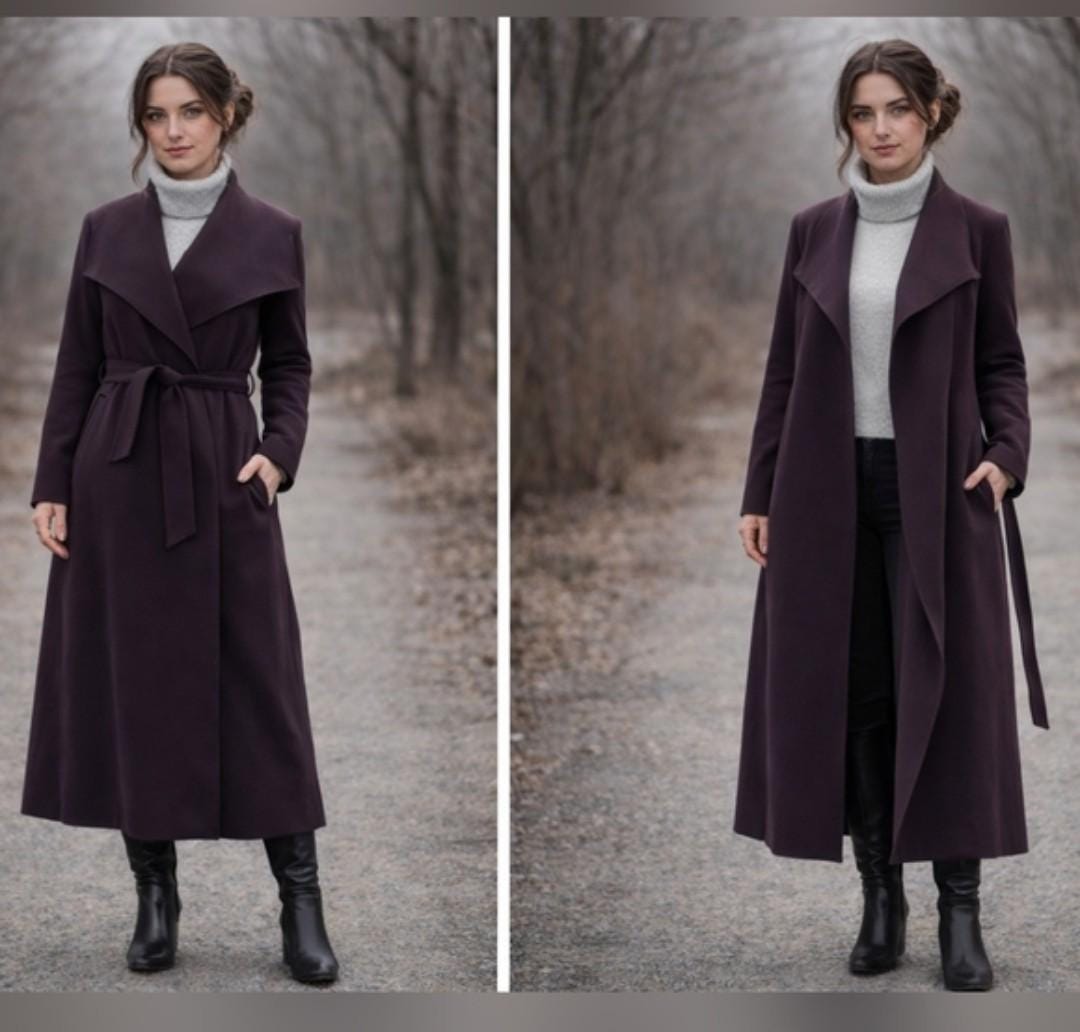 ジャケット・アウター made in italy super-long wool Maxi coat Wool Coat Made in Italy - Etsy