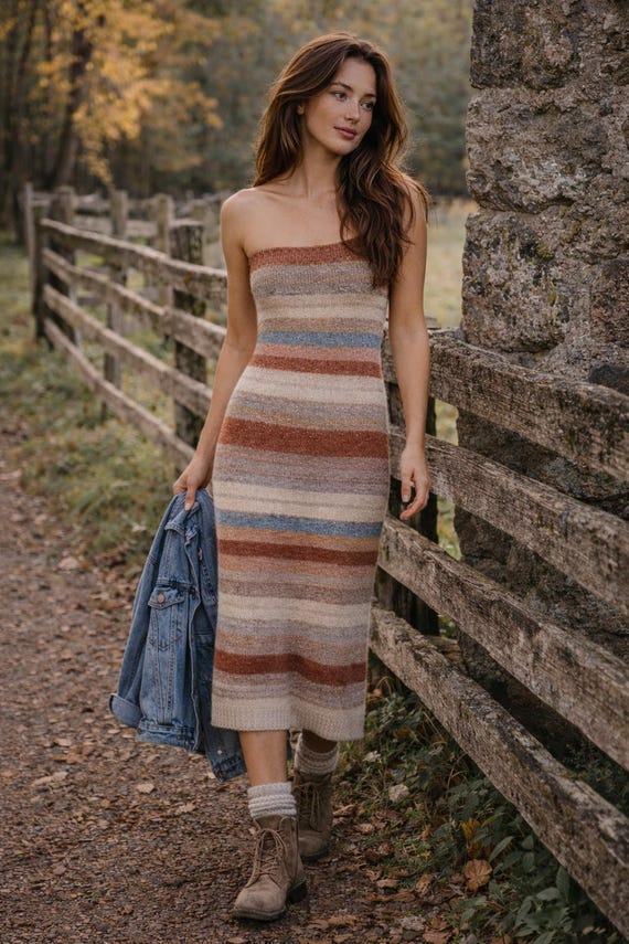layered midi dress with sleeves Cotton Eyelet V-neck Flutter Sleeve Tiered ruffled high neck main image 1