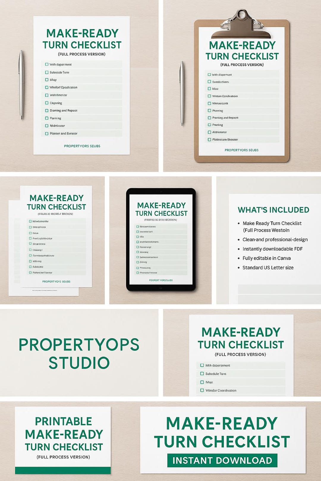 Make-ready Turn Checklist | Property Management (PDF) - Etsy