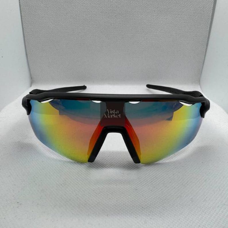 Sporty Shield-zonnebril – prestatiebrillen in radarstijl, dames- en herenschoenen Black Red