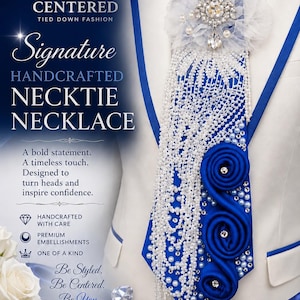 Customized Order: Royal Grace Collection Signature Handcrafted Necktie Necklace | Statement Tie | One-of-a-Kind Women’s Wearable Art