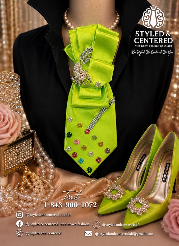 A deconstructed men's necktie repurposed as a bold statement necklace — genuinely weird, wearable, and one-of-a-kind in the best way.