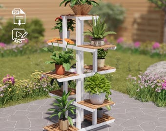 DIY Multi Level Plant Stand Plans- Easy Build Guide with assembly video