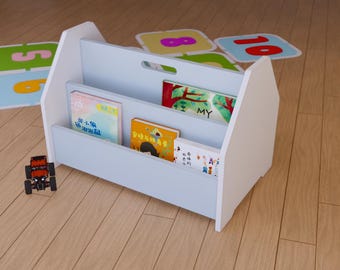 Children's bookcase DIY build plans | Kids Booshelf woodworking plans - Digital Bluedprint Download