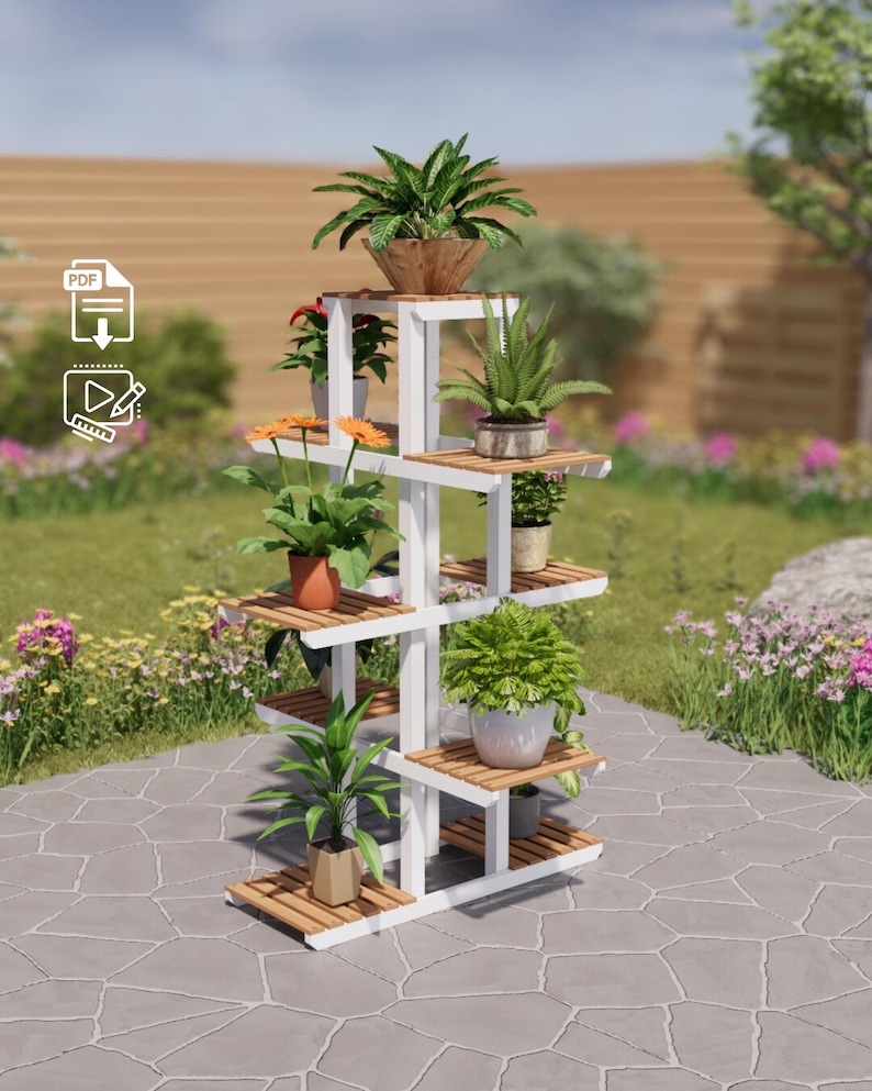 DIY Multi Level Plant Stand Blueprint - Easy Build Guide With Assembly ...